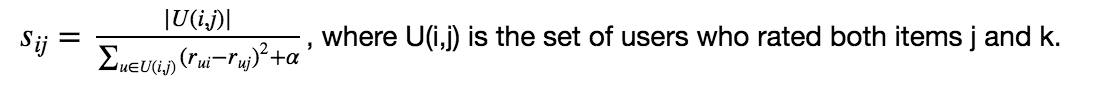 item similarity equation